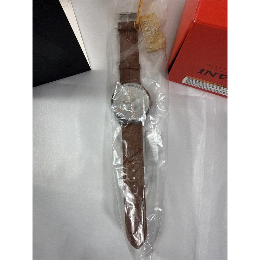 Invicta Celestial Watch Men‎ Size 43mm Stainless Steel Brown Leather Band